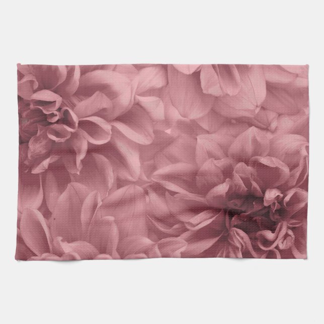 Cluster of Light Mauve / Pink Dahlia Flowers Kitchen Towel (Horizontal)