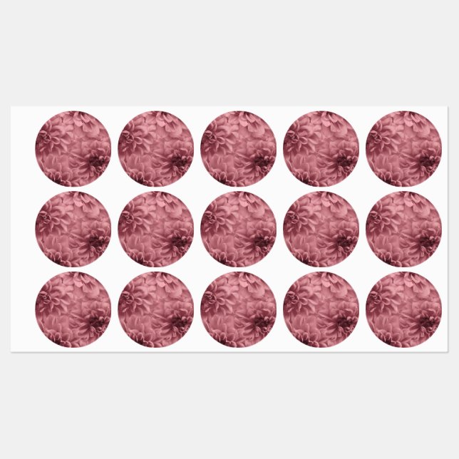Cluster of Light Mauve / Pink Dahlia Flowers Labels (Sheet)