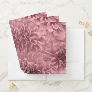 Cluster of Light Mauve / Pink Dahlia Flowers Pocket Folder