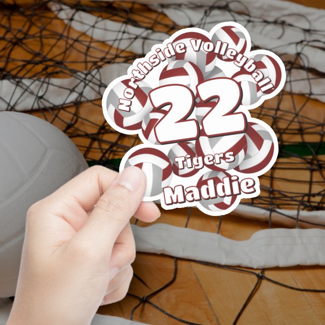 cluster of maroon gray volleyballs team name sticker (Creator Uploaded)