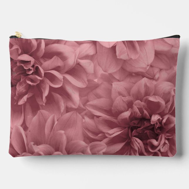 Cluster of Mauve Dahlias Floral Accessory Pouch (Front)