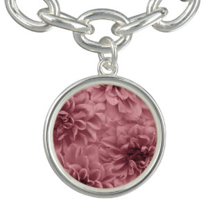 Cluster of Mauve Dahlias Floral Bracelet