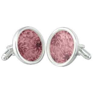 Cluster of Mauve Dahlias Floral Cufflinks