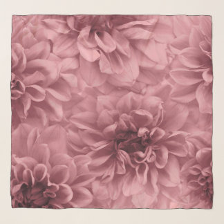 Cluster of Mauve Dahlias Floral Scarf