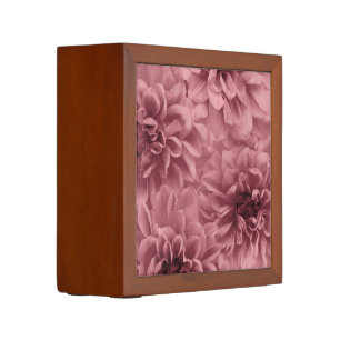 Cluster of Peach Dahlias Floral Desk Organizer