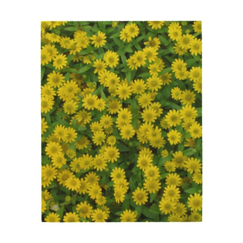 Cluster of Pretty Small Yellow Flowers Wood Wall Art