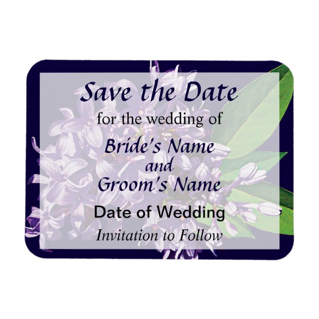 Cluster of Purple Lilacs Save the Date Magnet (Horizontal)