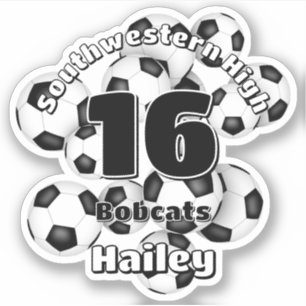 cluster of soccer balls personalized team spirit sticker