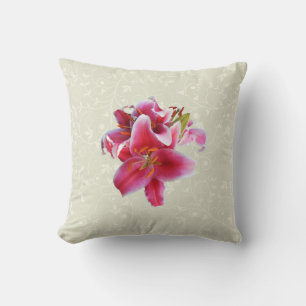 Cluster of Stargazer Lilies Throw Pillow