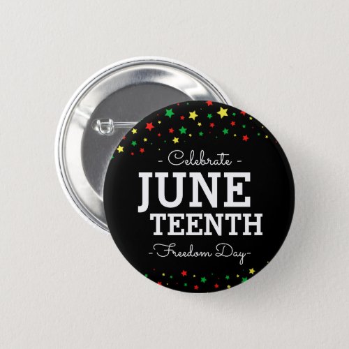 Cluster of Stars  Celebrate Juneteenth RYGB Button