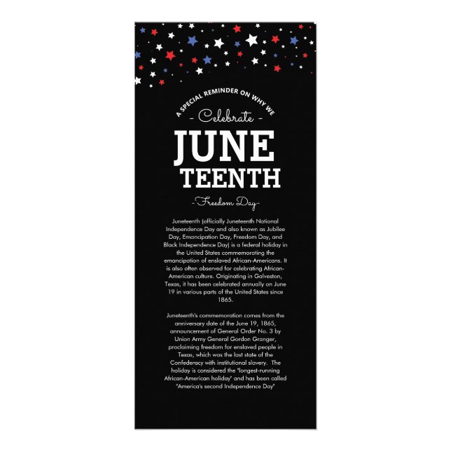 Cluster of Stars | Juneteenth Black Information Rack Card (Front)
