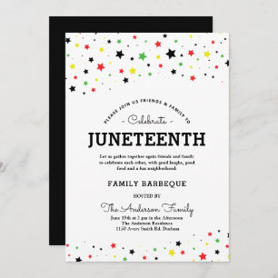 Cluster of Stars   Juneteenth Event BRYG Colors Invitation