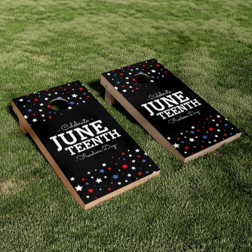 Cluster of Stars  Juneteenth Freedom Day Black Cornhole Set