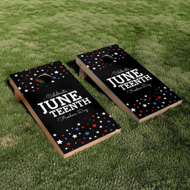 Cluster of Stars | Juneteenth Freedom Day Black Cornhole Set (Creator Uploaded)