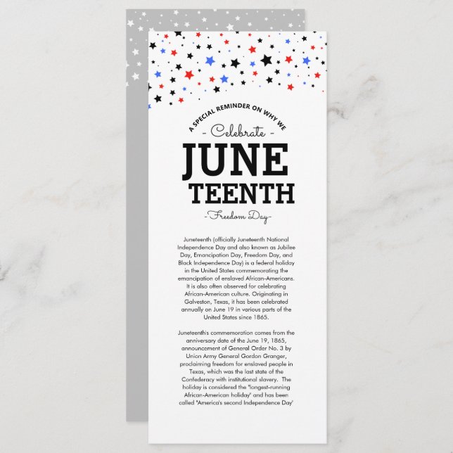 Cluster of Stars | Juneteenth History and Info Inv Invitation (Front/Back)