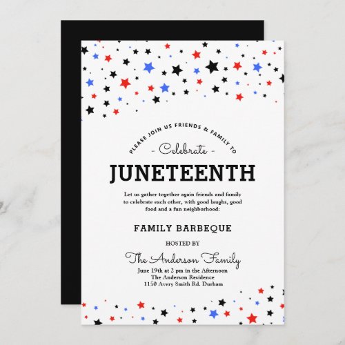 Cluster of Stars  Juneteenth Holiday Event BRB In Invitation