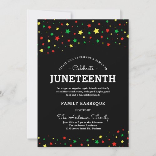 Cluster of Stars  Juneteenth Holiday Event RYGB Invitation