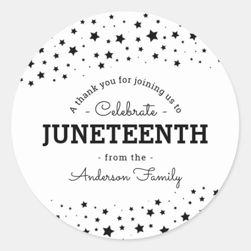 Cluster of Stars  Juneteenth Holiday Thank You  Classic Round Sticker