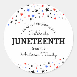 Cluster of Stars Juneteenth Holiday Thank You Classic Round Sticker