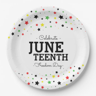 Cluster of Stars   Juneteenth RBYG Colors Paper Plates