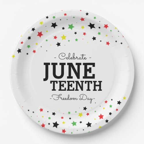 Cluster of Stars  Juneteenth RBYG Colors Paper Plates