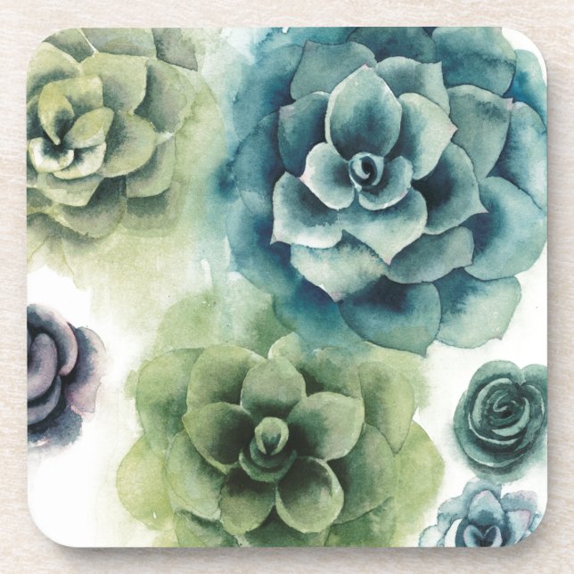 Cluster of Succulents Drink Coaster (Front)