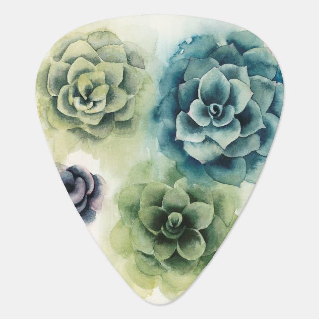 Cluster of Succulents Guitar Pick (Front)
