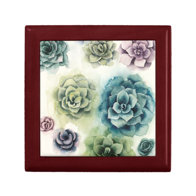 Cluster of Succulents Keepsake Box (Front)