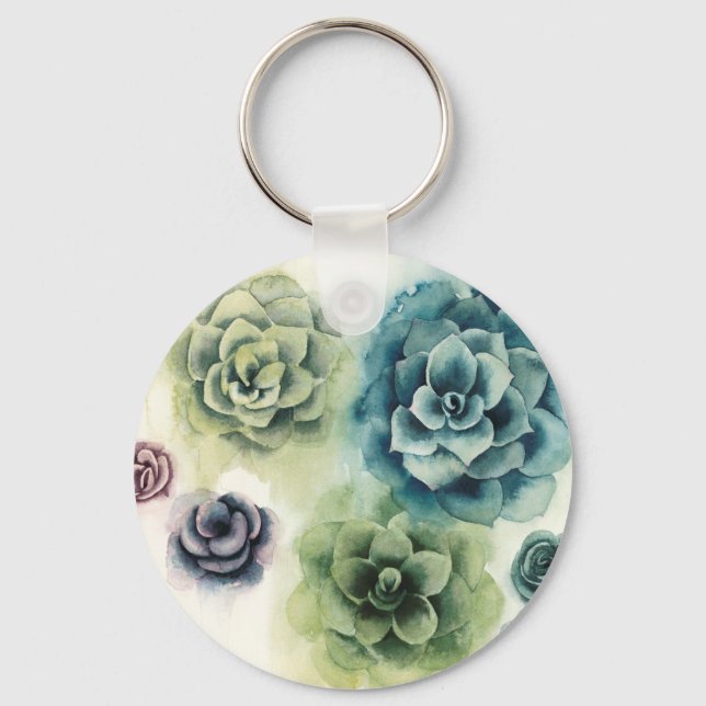 Cluster of Succulents Keychain (Front)