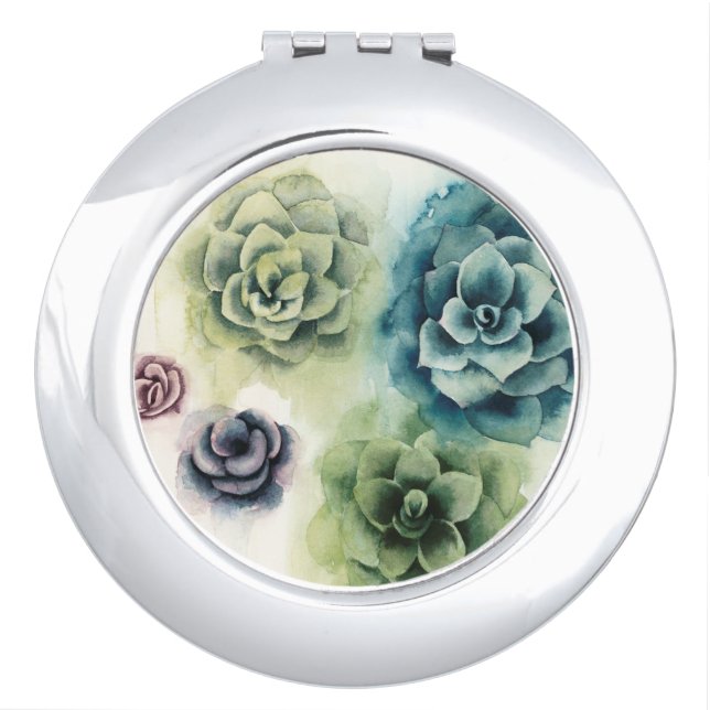 Cluster of Succulents Makeup Mirror (Front)