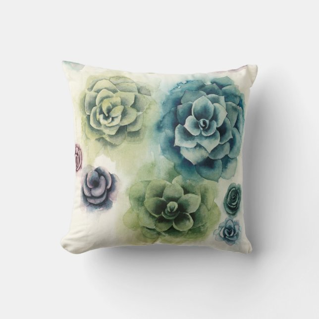 Cluster of Succulents Throw Pillow (Front)