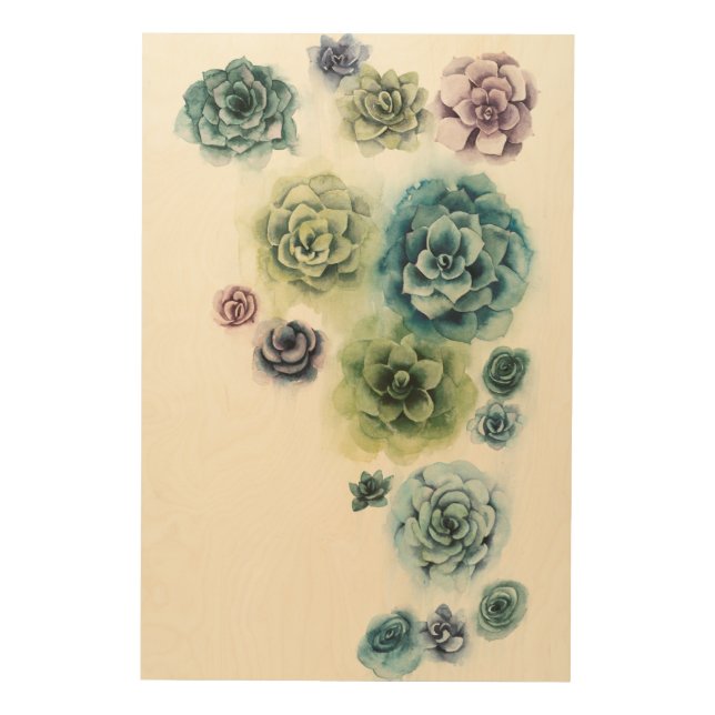 Cluster of Succulents Wood Wall Decor (Front)