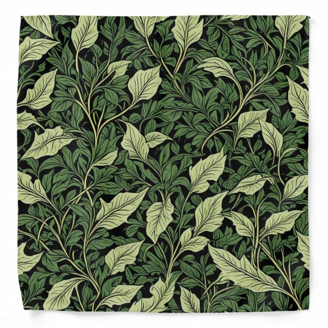 Cluster of Vines in Shades of Green Bandana (Front)