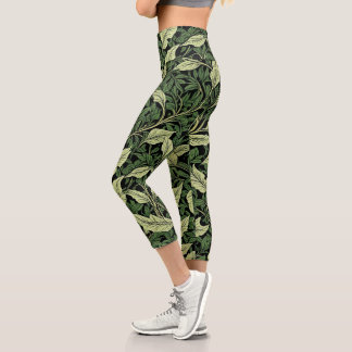 Cluster of Vines in Shades of Green Capri Leggings