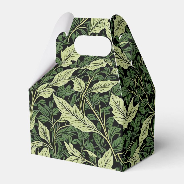 Cluster of Vines in Shades of Green Favor Boxes (Front Side)