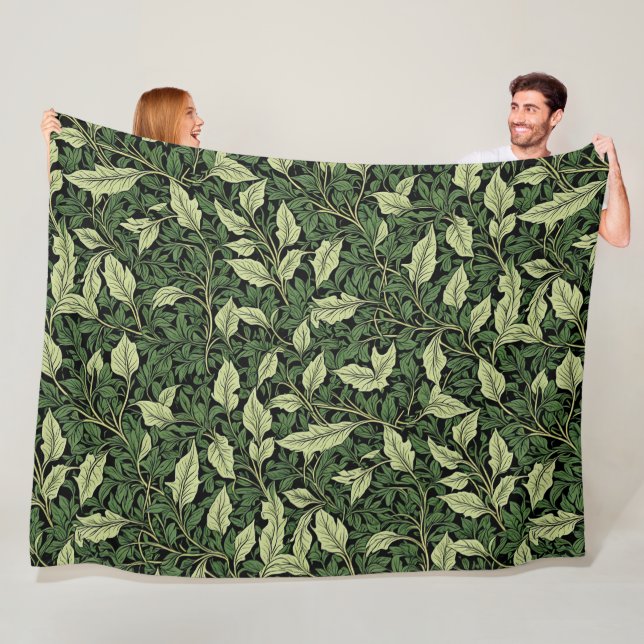 Cluster of Vines in Shades of Green Fleece Blanket (In Situ)