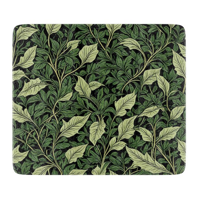 Cluster of Vines in Shades of Green Glass Cutting Board (Front)