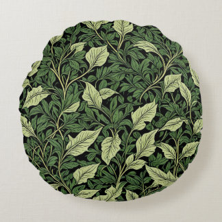Cluster of Vines in Shades of Green Round Pillow