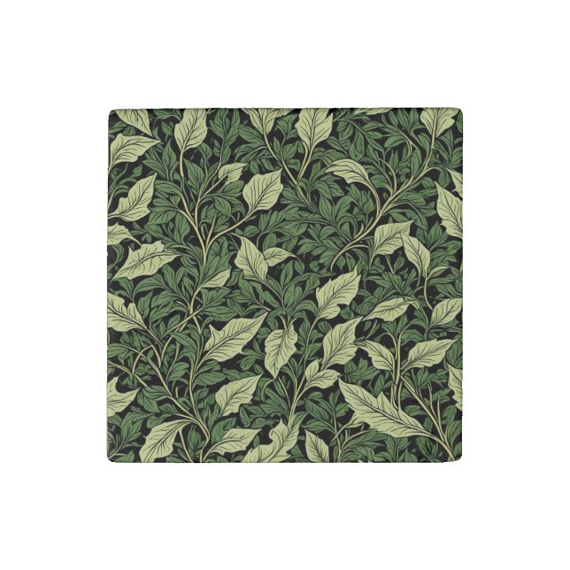 Cluster of Vines in Shades of Green Stone Magnet (Front)