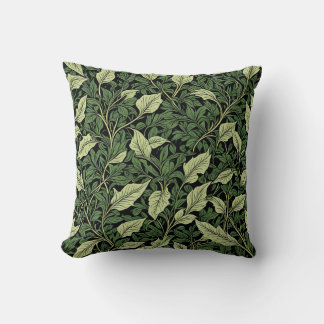 Cluster of Vines in Shades of Green Throw Pillow