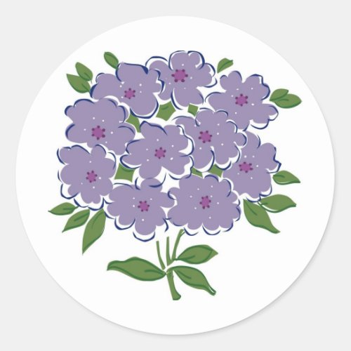 Cluster of Violets Image Classic Round Sticker
