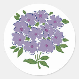 Cluster of Violets Image Classic Round Sticker