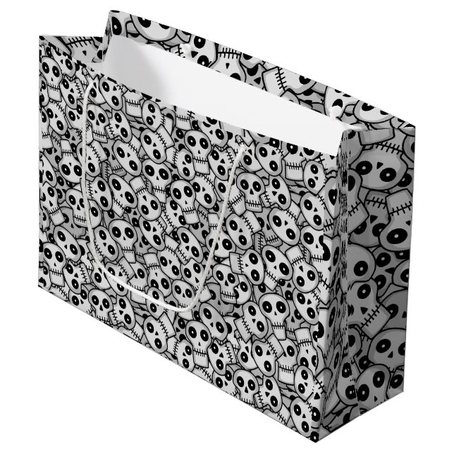Clustered Skulls Large Gift Bag (Front Angled)