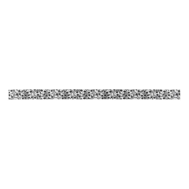 Clustered Skulls Satin Ribbon (Front)