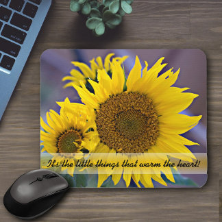 Clustered Sunflowers Close-Up Photo Custom Mouse Pad