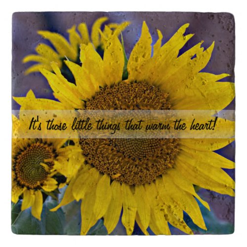 Clustered Sunflowers Close_Up Photograph Custom Trivet