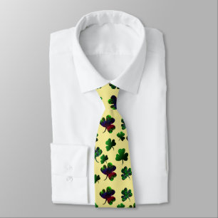 Clusters of Shamrocks Design /Rainbow Neck Tie