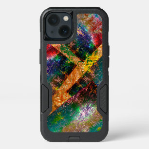 Clutter of colored layers with rustic burnt  iPhone 13 case