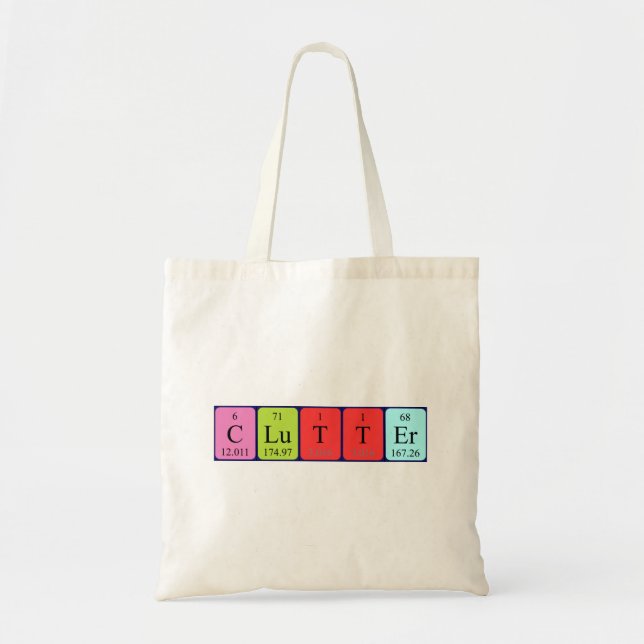 Clutter periodic table word tote bag (Front)
