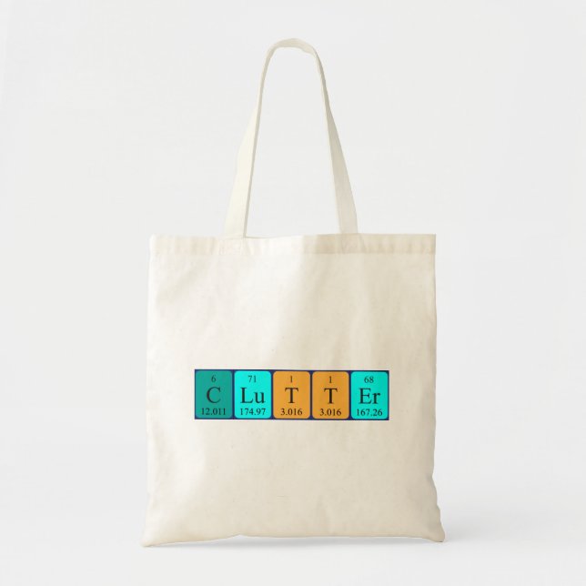 Clutter periodic table word tote bag (Front)